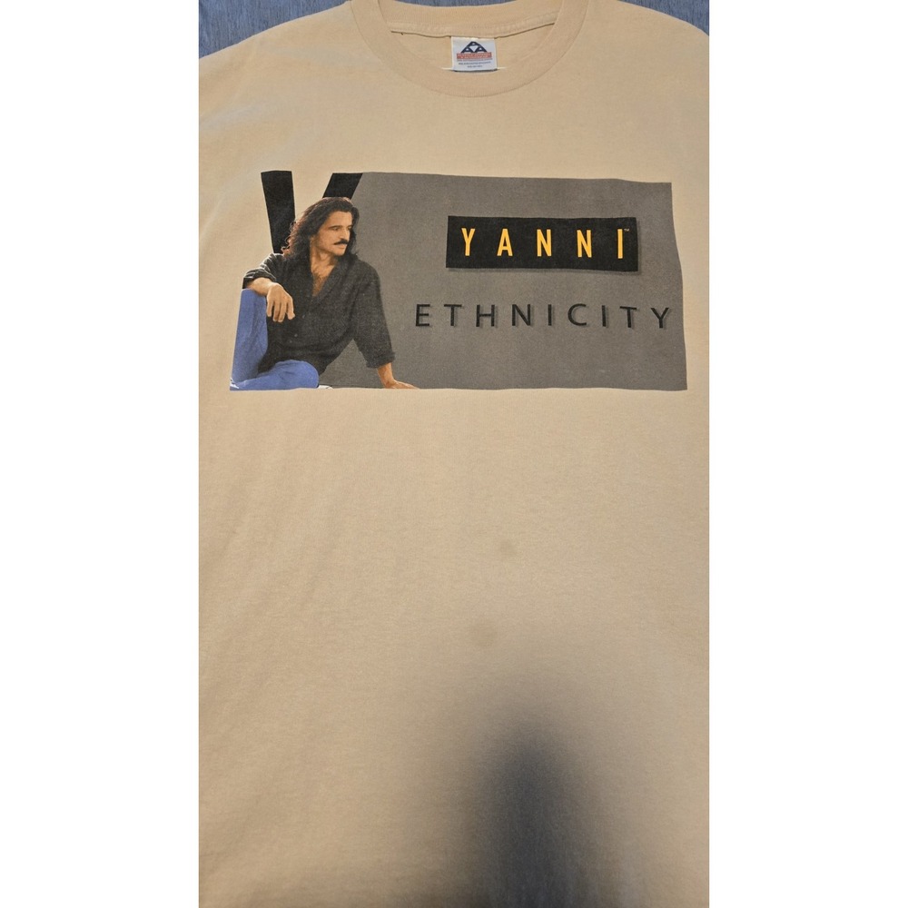 Vintage 2003 Yanni Ethnicity Tour Shirt 2XL Concert Y2K Double Sided AAA Tee